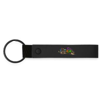 Hotrod Muscle Car Hot Rod Graffiti Design - Matte Pu Keyring - black - Front