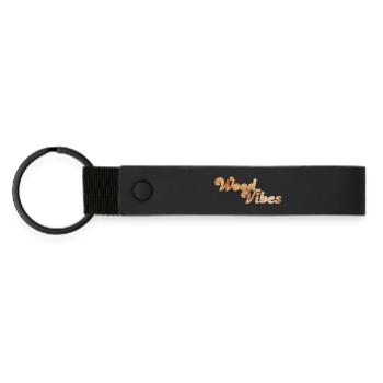 Wood Vibes good coole Citations Holz Wald Natur Fan - Porte-clés en PU mat - noir - Devant