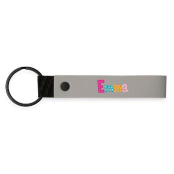 Personalized Emma Name - Matte Pu Keyring - light grey - Front