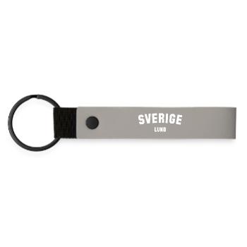 LUND Sweden Schweden - Matte PU Schlüsselanhänger - Hellgrau - Vorne