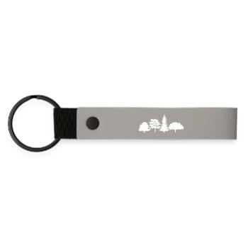 Arbre Chêne Bouleau Épinette Forêt mixte Symbole Logo icône - Porte-clés en PU mat - gris clair - Devant