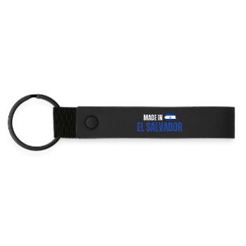 Made in El Salvador, Salvadoran pride - Matte Pu Keyring - black - Front
