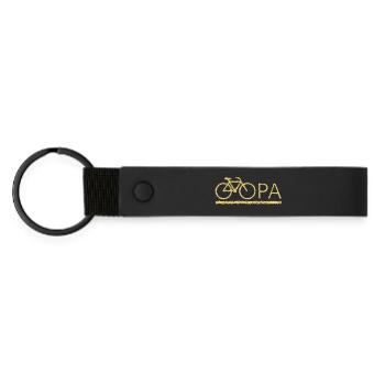 bester Opa Fahrrad Mountainbike Radeln Kritzeln - Matte PU Schlüsselanhänger - Schwarz - Vorne