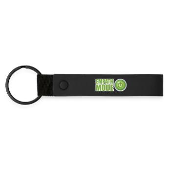 Empath Mode Green Power Button Design - Matte Pu Keyring - black - Front