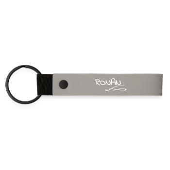 Abstract Line Art Ronan - Matte Pu Keyring - light grey - Front