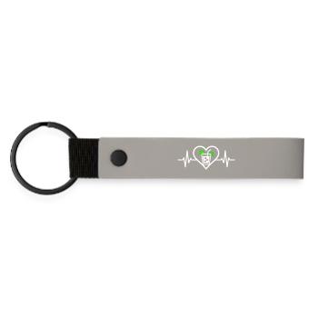 Mojito Heart Aperitif Cocktail - Matte Pu Keyring - light grey - Front