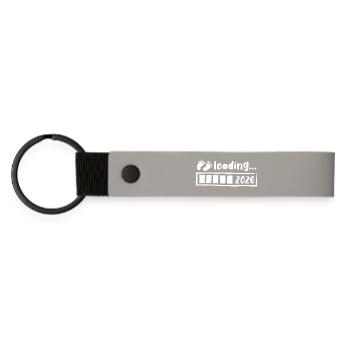 Baby 2026 loading - Pregnancy - Gift - Matte Pu Keyring - light grey - Front