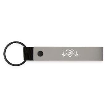 Cœur Puzzle – Passion Jeu & Détente - Porte-clés en PU mat - gris clair - Devant