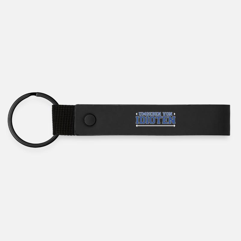 Surrounded by idiots - Matte Pu Keyring - black