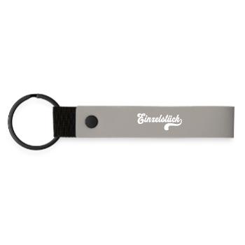 Single copy - Matte Pu Keyring - light grey - Front