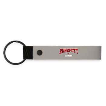 Ruhrpott Schriftzug – Germany Urban College Style - Matte PU Schlüsselanhänger - Hellgrau - Vorne