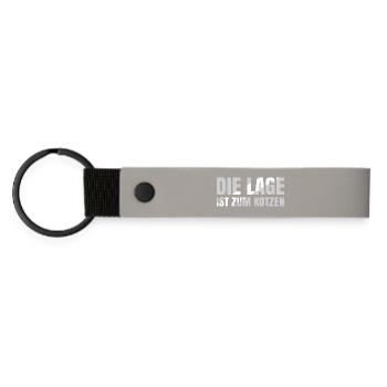 The location sucks - Matte Pu Keyring - light grey - Front