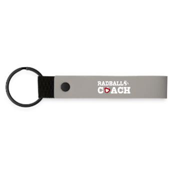 Radball Coach, Radball, Radballer, Hallenradsport - Matte PU Schlüsselanhänger - Hellgrau - Vorne