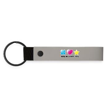 BLY - Iconic Symbols - Grunge - Matte Pu Keyring - light grey - Front
