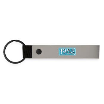 Year of birth 1983 - Lettering year 83 - Matte Pu Keyring - light grey - Front