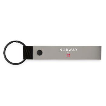 Norwegian flag, Norwegian pride - Matte Pu Keyring - light grey - Front