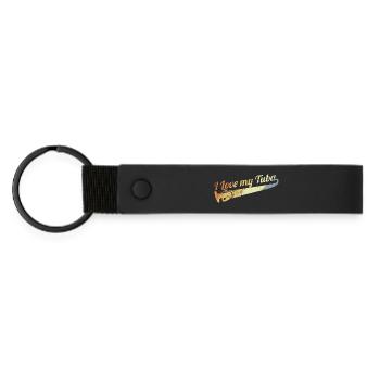 I love tuba music - Matte Pu Keyring - black - Front