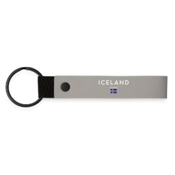 Drapeau de l’Islande, fierté islandaise - Porte-clés en PU mat - gris clair - Devant