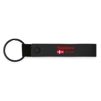 Randers Dänemark - Stylische Drucke - Matte PU Schlüsselanhänger - Schwarz - Vorne