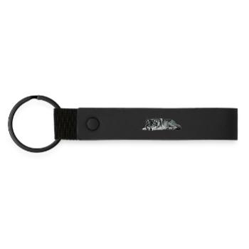 wolf - Matte Pu Keyring - black - Front