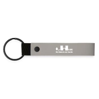 my home is my castle - funny Design in Weiss - Matte Pu Keyring - light grey - Front