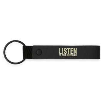 Listen to your inner calm - Matte Pu Keyring - black - Front