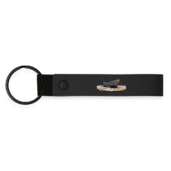 Weathered Sailboat on Coast - Matte Pu Keyring - black - Front