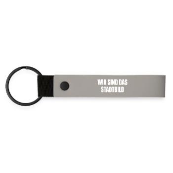 We are the cityscape - Matte Pu Keyring - light grey - Front