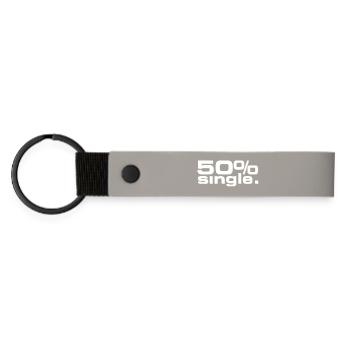 50 % Célibataire - Porte-clés en PU mat - gris clair - Devant