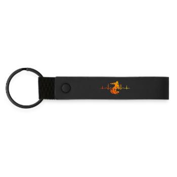 Characterful snowboard design - Matte Pu Keyring - black - Front