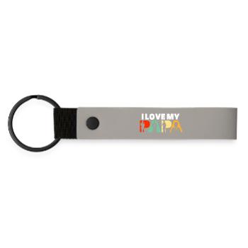 Doctor Papa Medical Professional Silhouette Art - Matte Pu Keyring - light grey - Front