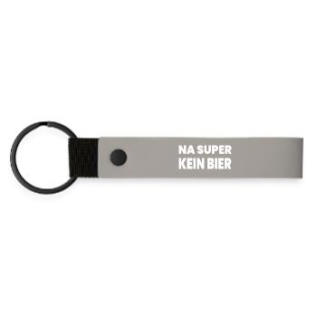 Beer - Matte Pu Keyring - light grey - Front