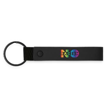 Pas de racisme - Porte-clés en PU mat - noir - Devant