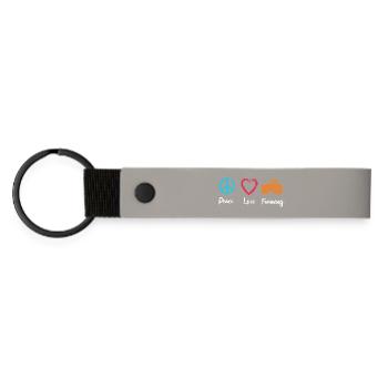 Agriculture Paix Amour - Porte-clés en PU mat - gris clair - Devant