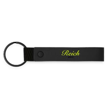 Reich geboren | vermögend | reich | Geburt | - Porte-clés en PU mat - noir - Devant