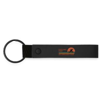Cycling dad - Matte Pu Keyring - black - Front