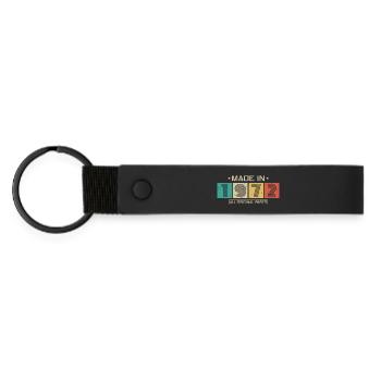 1972 Retro Slogan All Original Parts - Matte Pu Keyring - black - Front