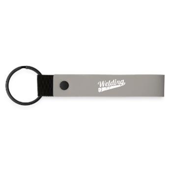 Soudeur drôle - Porte-clés en PU mat - gris clair - Devant