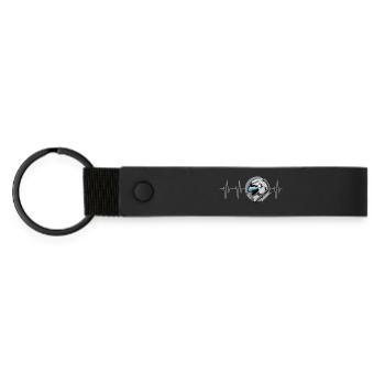 Motorcycle Racing Heartbeat Symbol Motorsport Pulse - Matte Pu Keyring - black - Front