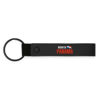 Made in Panama, Panamanian pride - Matte Pu Keyring - black - Front