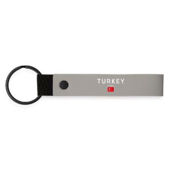 Drapeau de la Turquie, fierté turque - Porte-clés en PU mat - gris clair - Devant