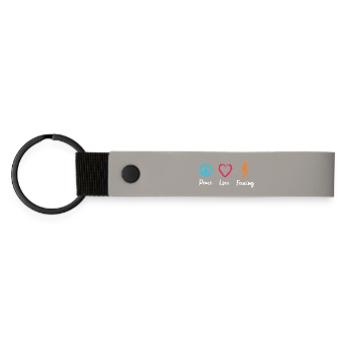Peace Love Fencing - Matte Pu Keyring - light grey - Front