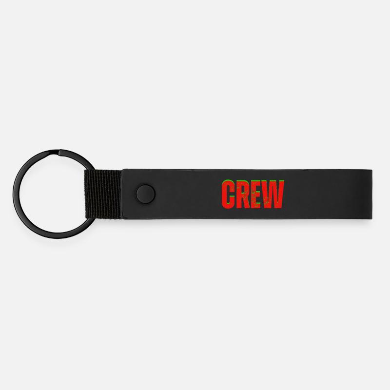 Crew red green - Matte Pu Keyring - black