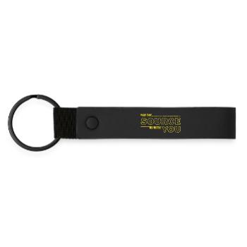 Möge die Quelle bei dir sein – Geek Tee - Matte PU Schlüsselanhänger - Schwarz - Vorne