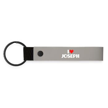 I love Joseph Red Heart Romantic Name Fan - Matte Pu Keyring - light grey - Front