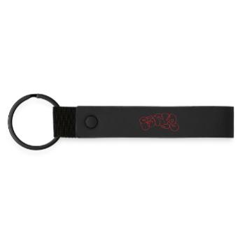 Roter Graffiti Bubble Paris Schriftzug - Matte PU Schlüsselanhänger - Schwarz - Vorne