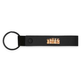 Lapins Enfants Garçons Filles Lapins de Noël - Porte-clés en PU mat - noir - Devant