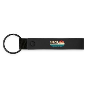 52. Geburtstag 1973 Vintage 1973 Retro Sunset - Matte PU Schlüsselanhänger - Schwarz - Vorne