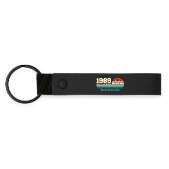 36e anniversaire 1989 Vintage 1989 Retro Sunset - Porte-clés en PU mat - noir - Devant