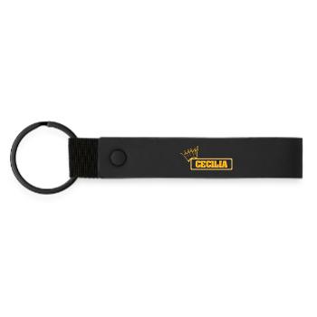 Cecilia comme nom - Porte-clés en PU mat - noir - Devant